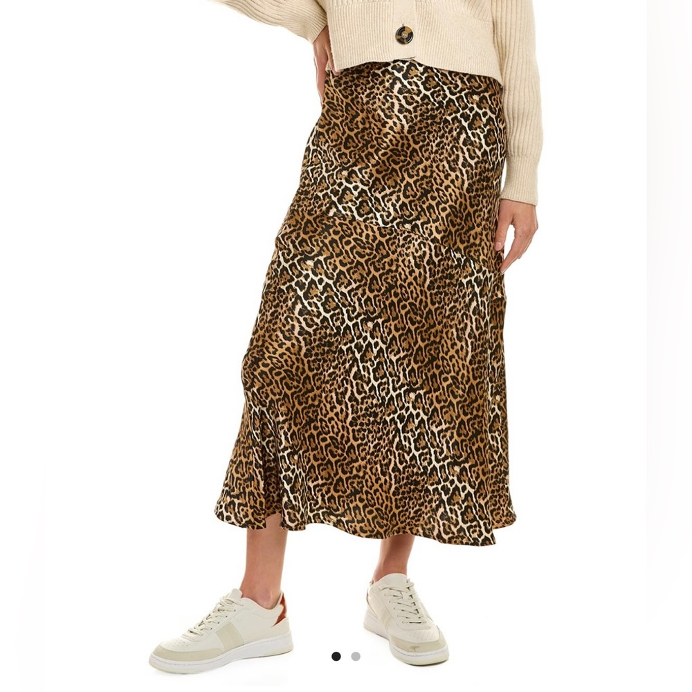 Ena Pelli satin leopard print skirt